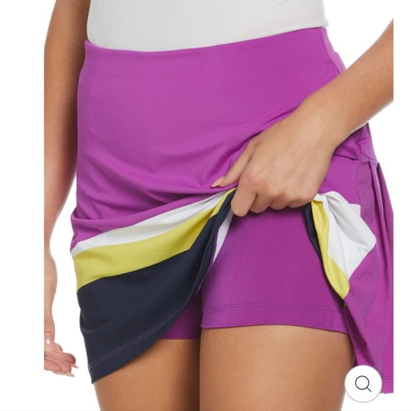 ORIGINAL PENGUIN | Women's Purple Cactus Colorblock Mini Back Pleated Skort - Picture 3 of 10